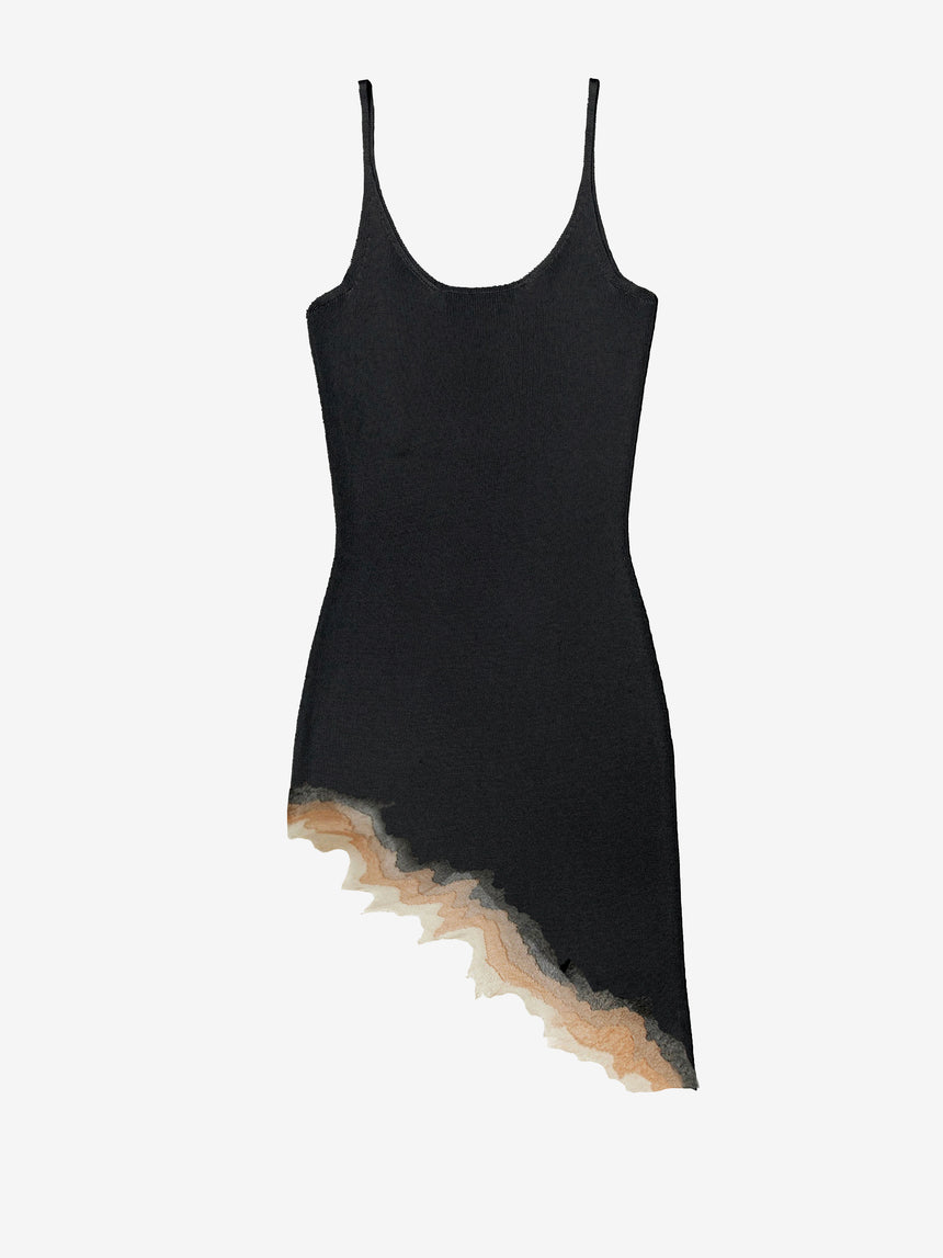 FLAME SLIT MINI DRESS - BLACK GRACE LING FLAME SLIT MINI DRESS - BLACK GRACE LING
