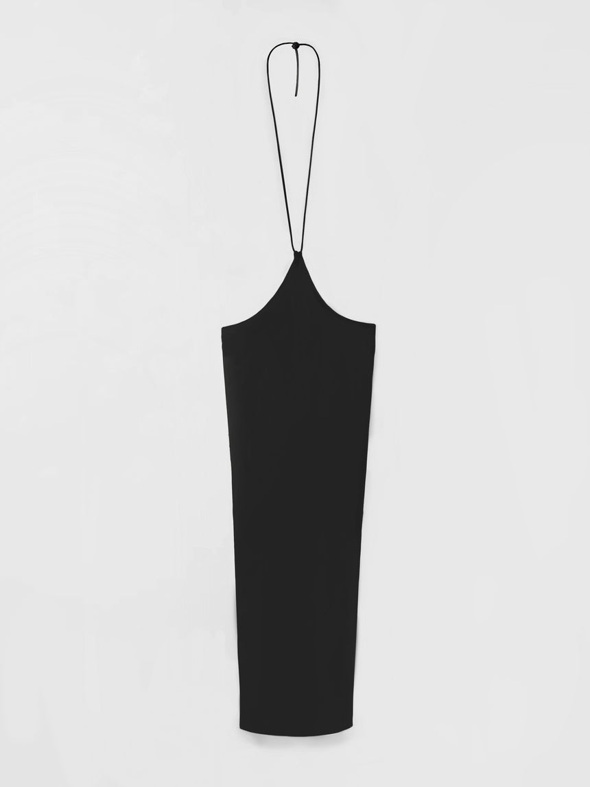 LOGO TAG TIE PILLAR SKIRT - BLACK