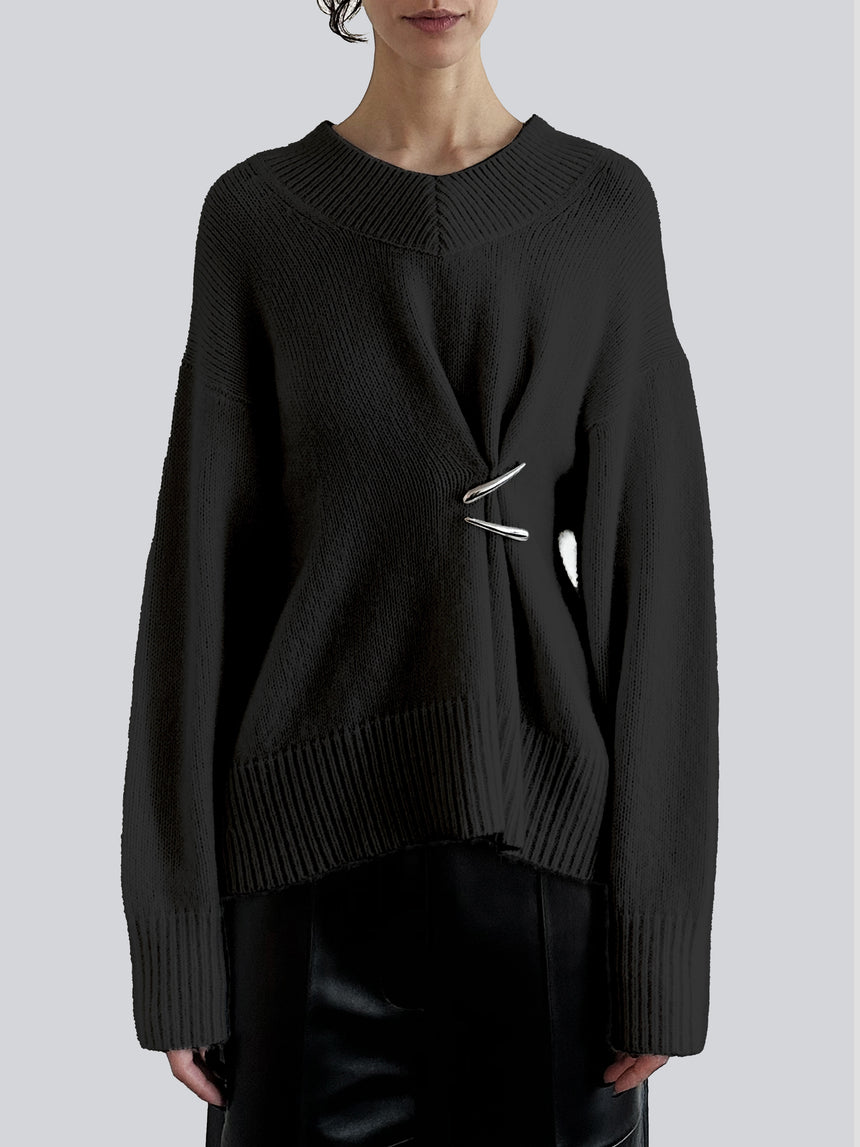 (FW25 Pre-order) CASHMERE CLAWS SWEATER - BLACK