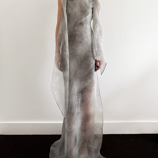 Silk Bias Scarf Maxi Dress