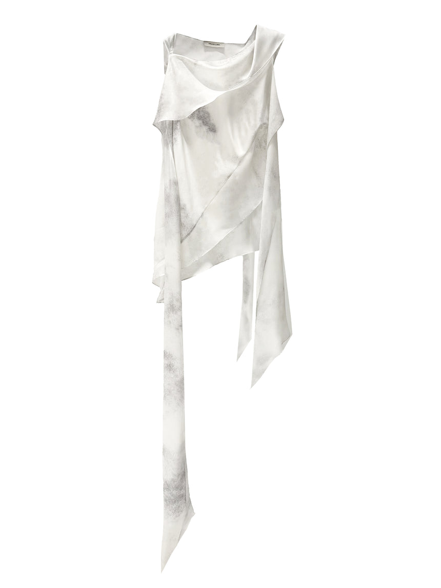 SILK BIAS SCARF TOP - ASH (Pre-Order)