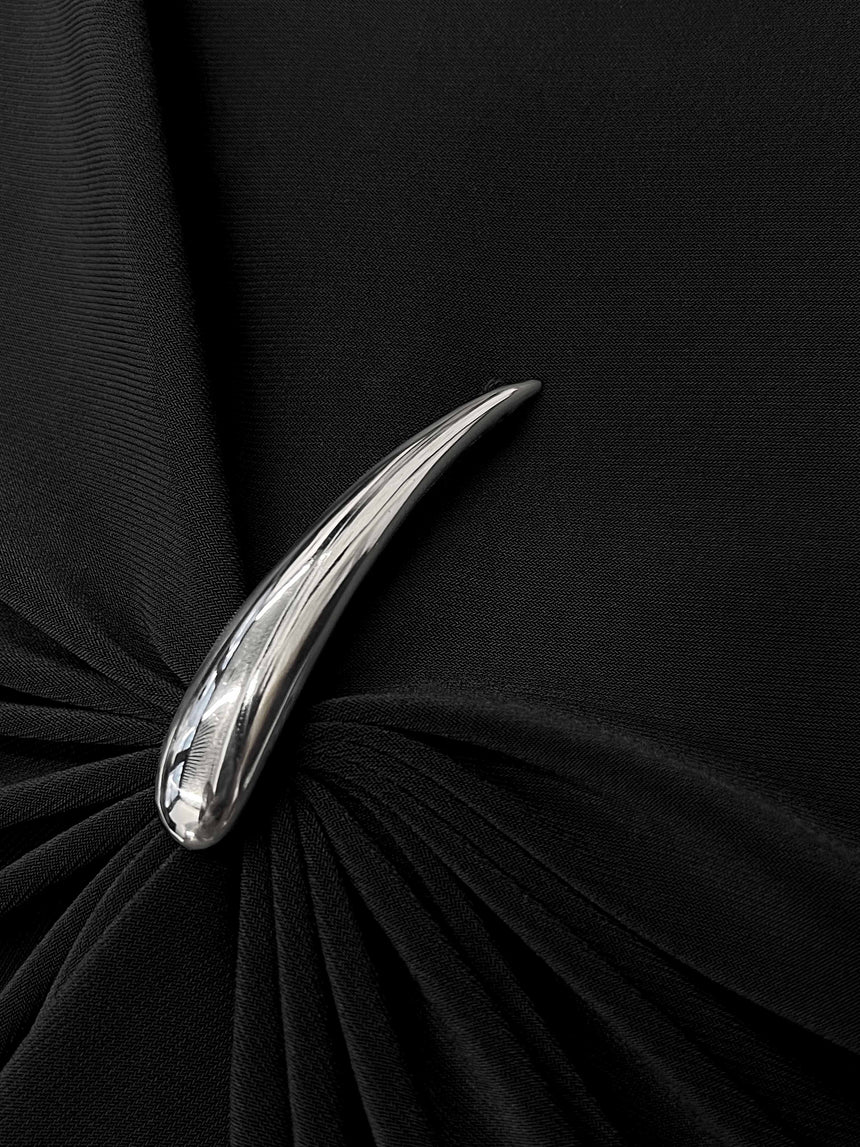 (FW25 Pre-order) CLAW DRAPED LONG SLEEVE TOP - BLACK