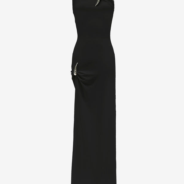 CLAW ONE SHOULDER DRESS - BLACK GRACE LING CLAW ONE SHOULDER DRESS - BLACK GRACE LING
