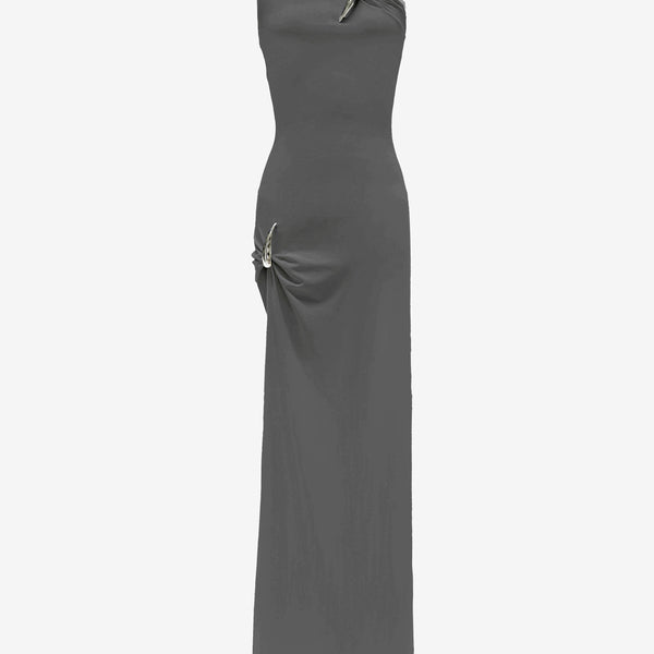 sachin and babi light blue dress Bohemian Chiffon A-Line Bridesmaid Dress with Tie-Back