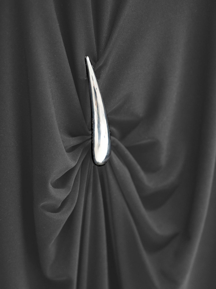 (FW25 Pre-order) CLAW ONE SHOULDER DRESS - GREY
