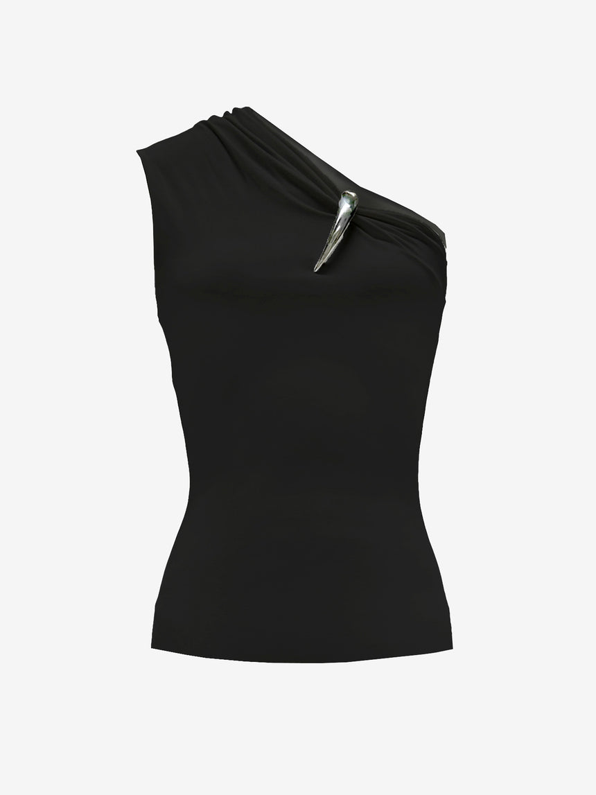 (FW25 Pre-order) CLAW ONE SHOULDER TOP - BLACK