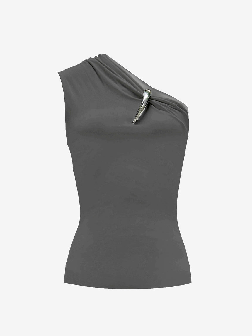 (FW25 Pre-order) CLAW ONE SHOULDER TOP - GREY