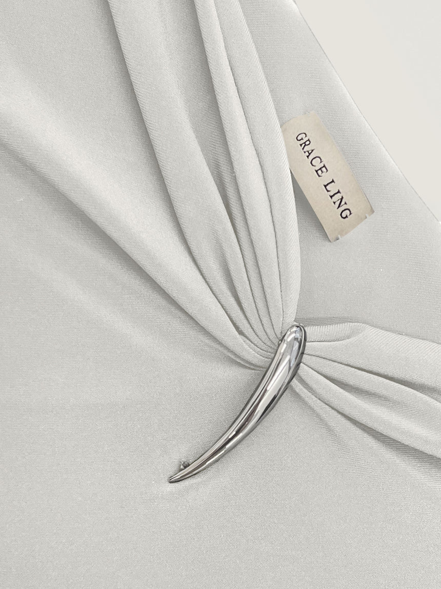 (FW25 Pre-order) CLAW ONE SHOULDER TOP - WHITE