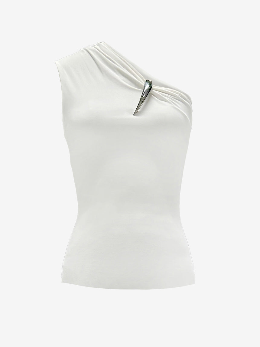 (FW25 Pre-order) CLAW ONE SHOULDER TOP - WHITE