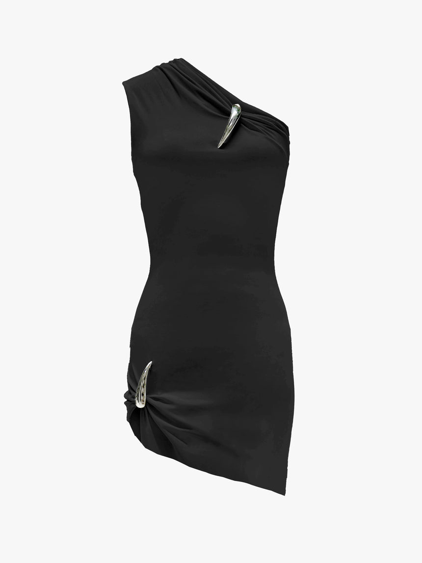 (FW25 Pre-order) CLAW ONE SHOULDER MINI DRESS - BLACK