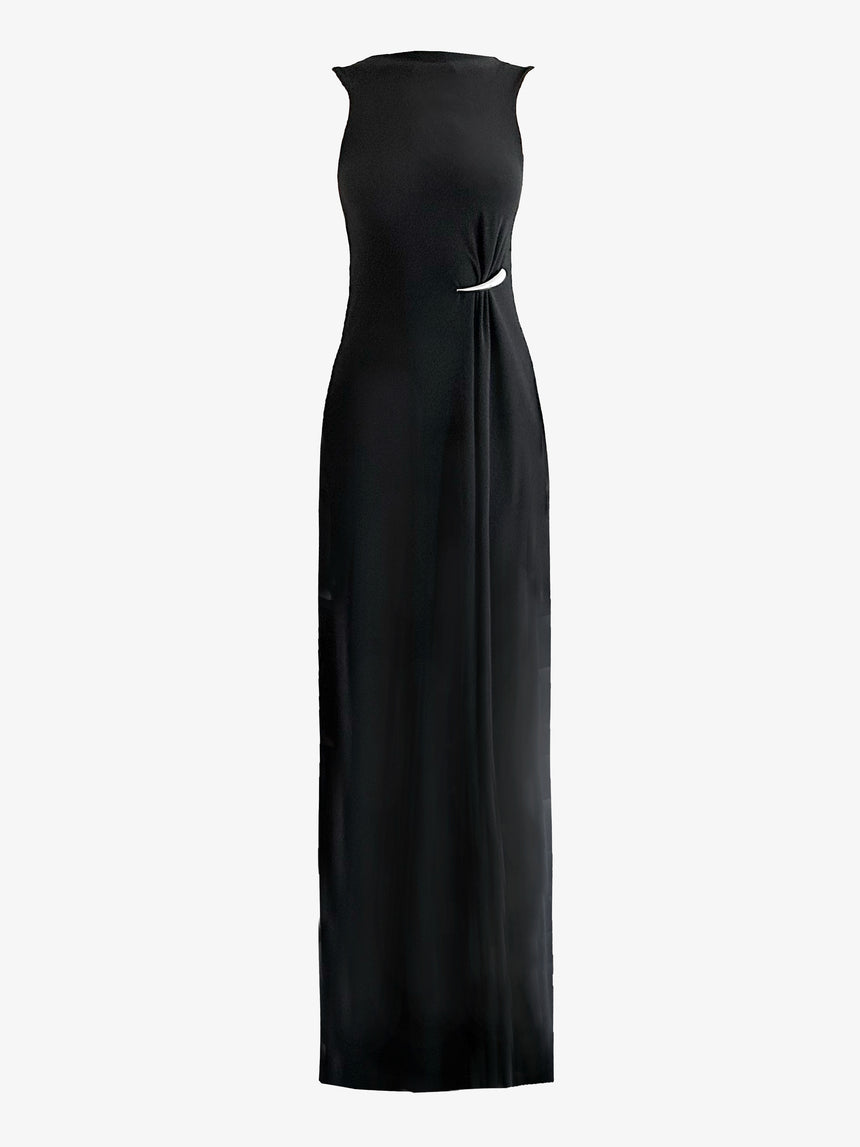 CLAW PILLAR MAXI DRESS - BLACK