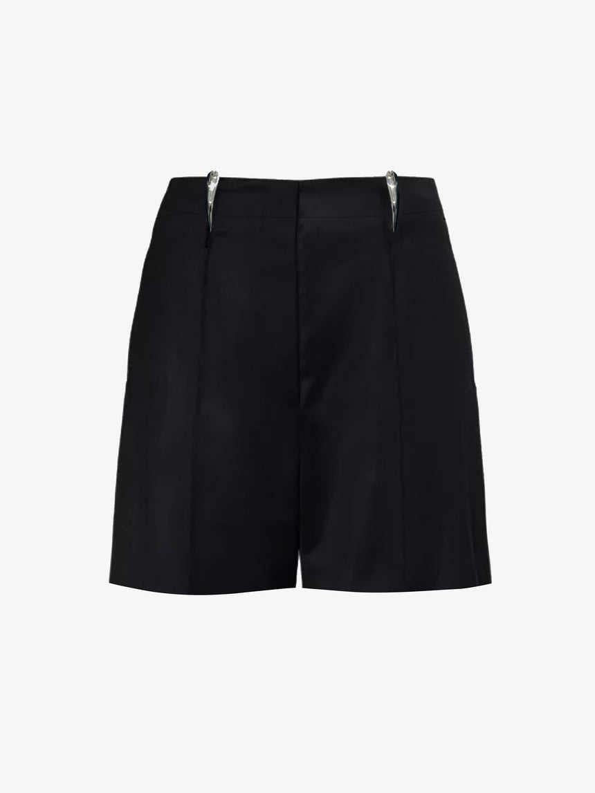 CLAW BELT LOOP TAILORED SHORTS - BLACK (Pre-Order)