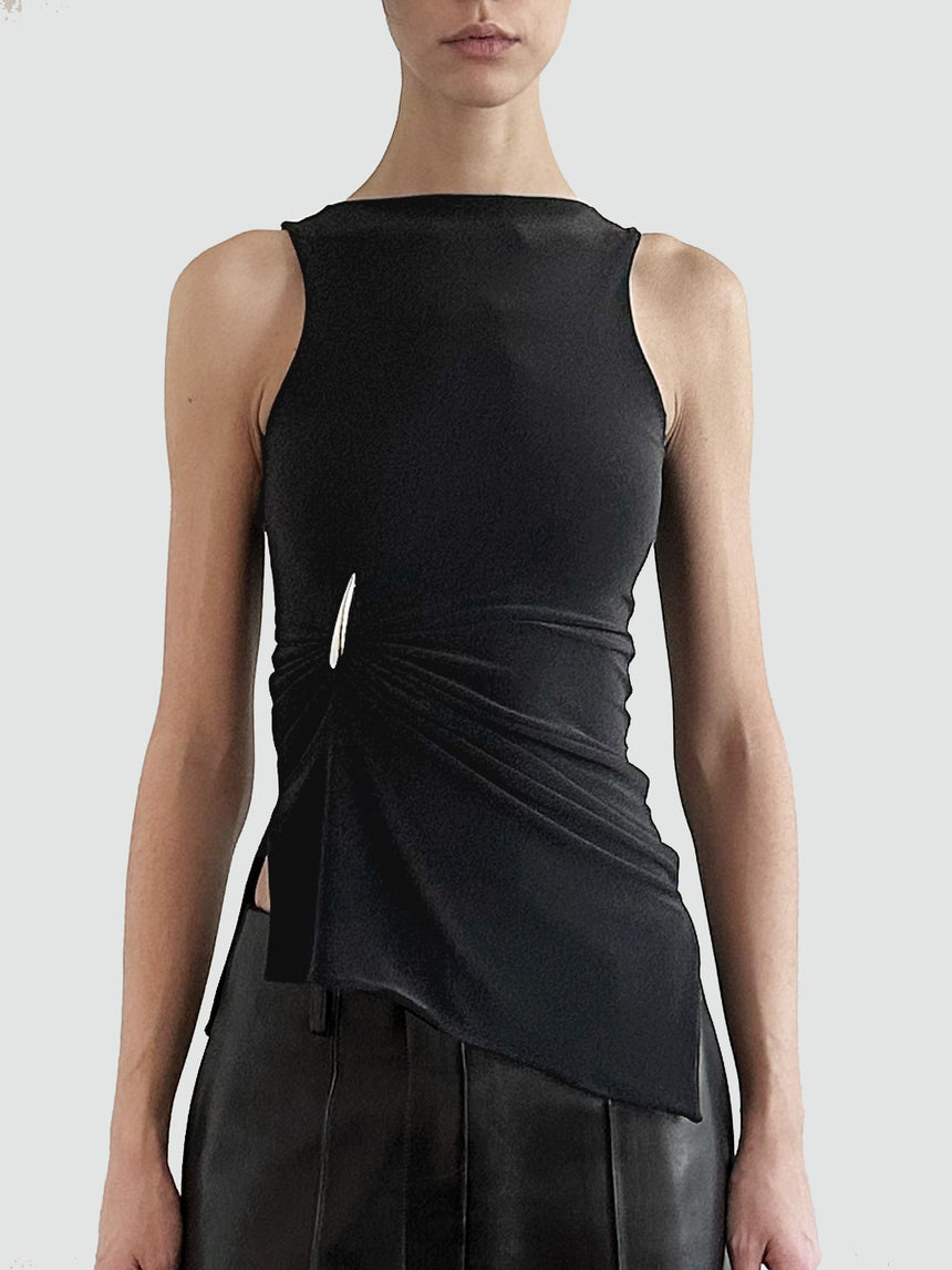 (FW25 Pre-order) CLAW DRAPED TANK - BLACK