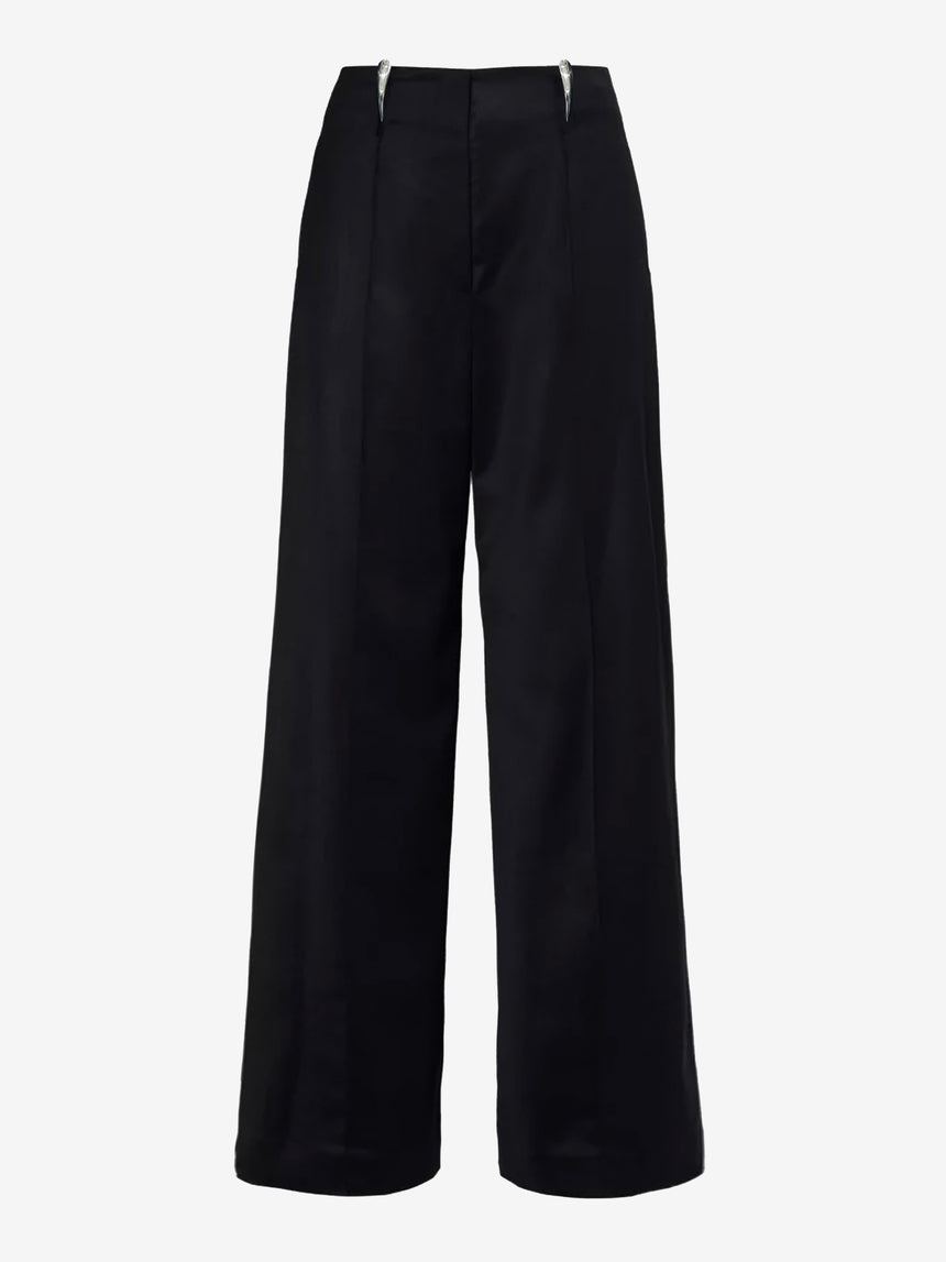 CLAW BELT LOOP TAILORED TROUSERS - BLACK (Pre-Order)