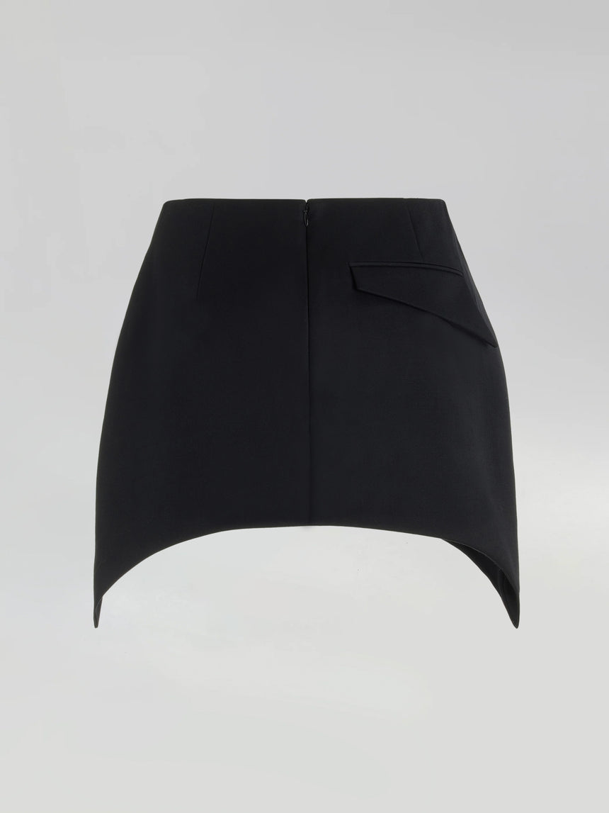 CRESCENT WRAP MINI SKORT - BLACK