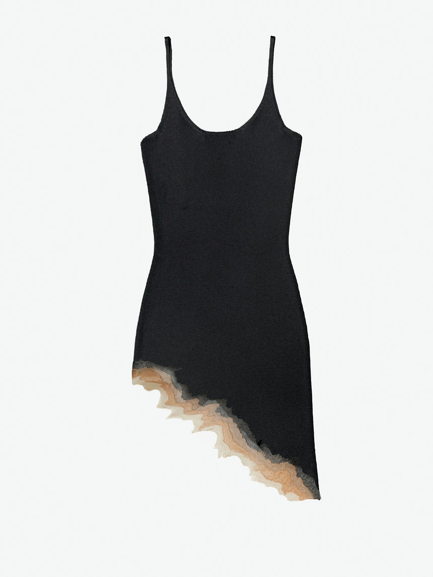 FLAME SLIT MINI DRESS - BLACK (Pre-Order)