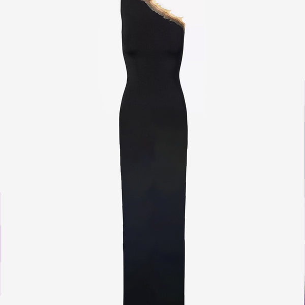 FLAME ONE SHOULDER MAXI DRESS - BLACK – GRACE LING