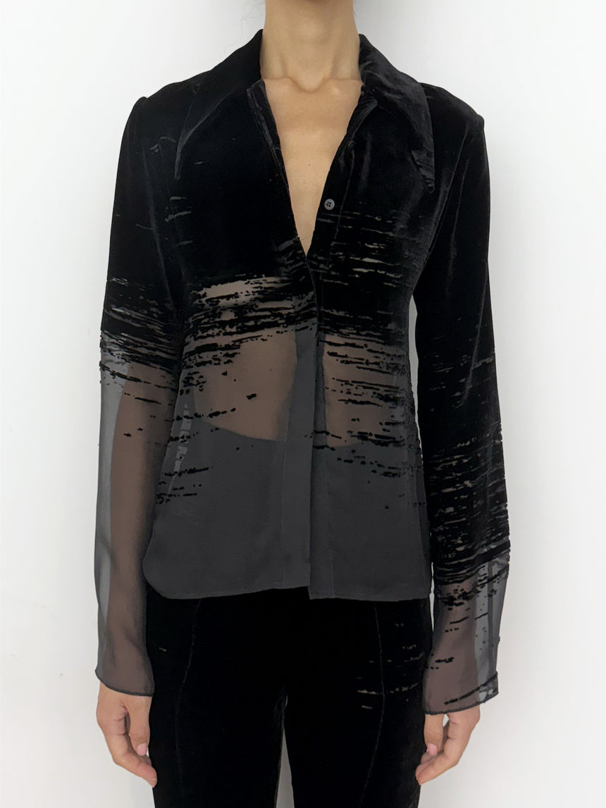 (SS26 PRE-ORDER) GLITCH TAILORED SHIRT - BLACK
