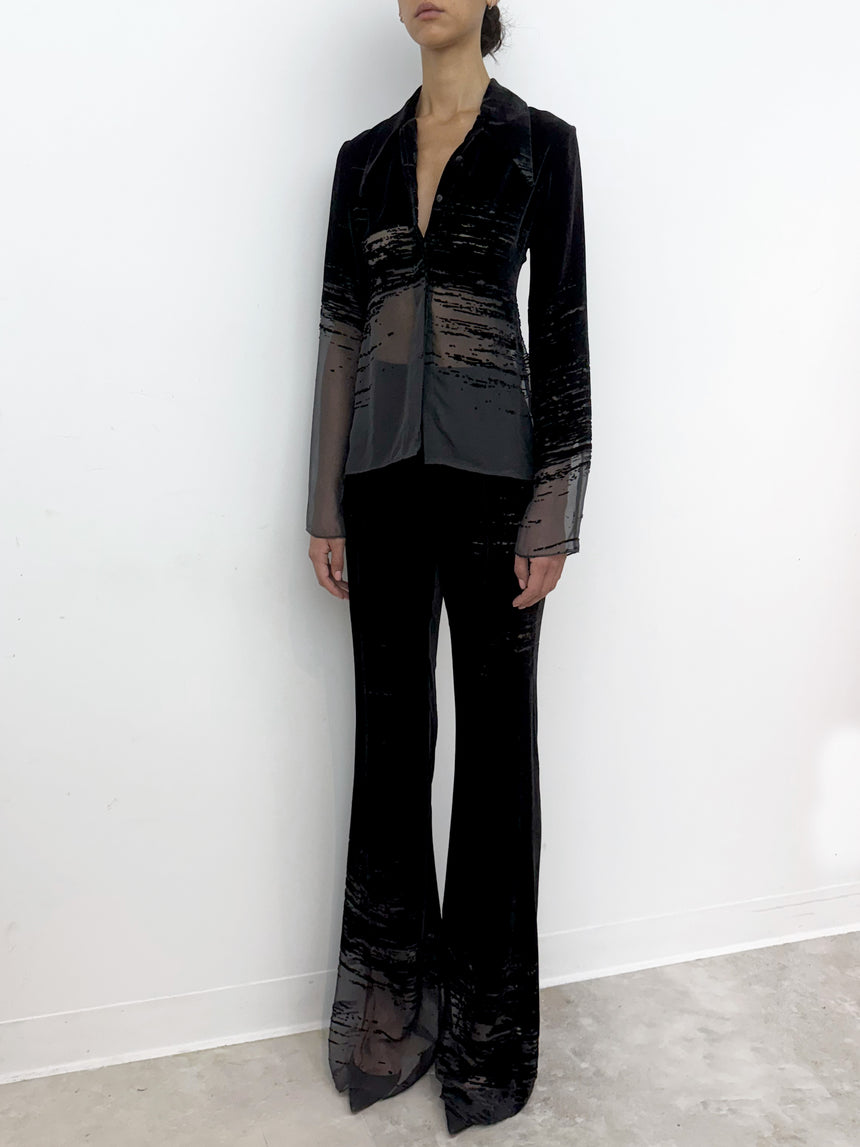 (SS26 PRE-ORDER) GLITCH TAILORED SHIRT - BLACK