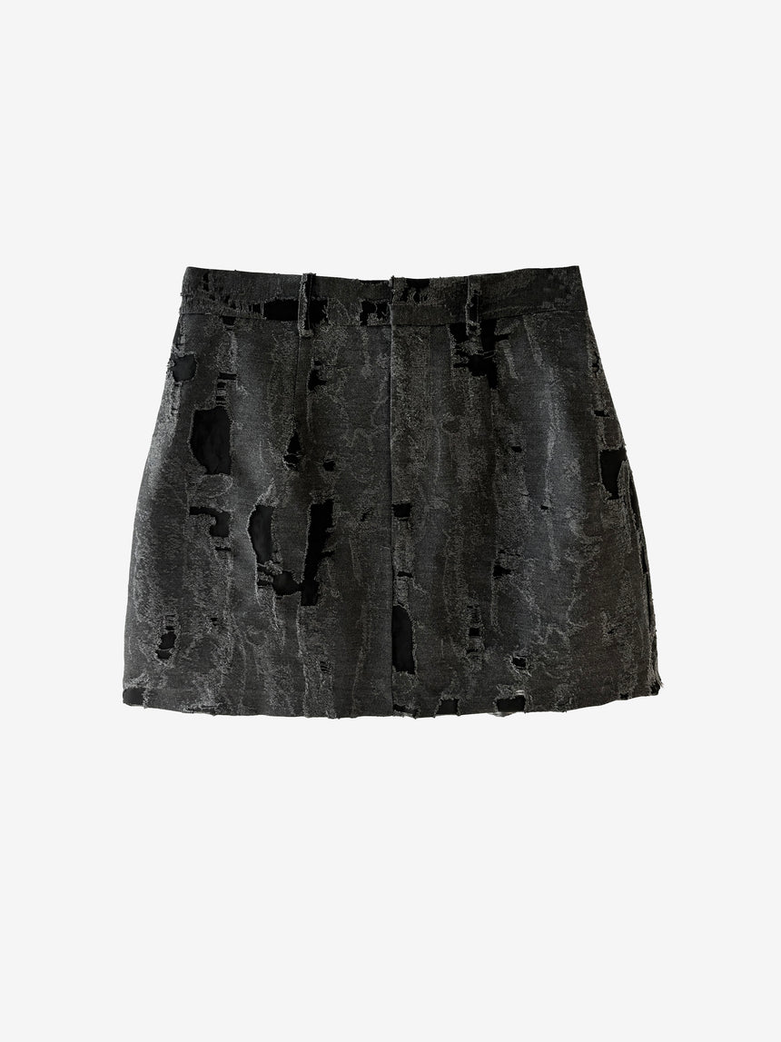 TORN MINI SKIRT - GREY (Pre-Order)