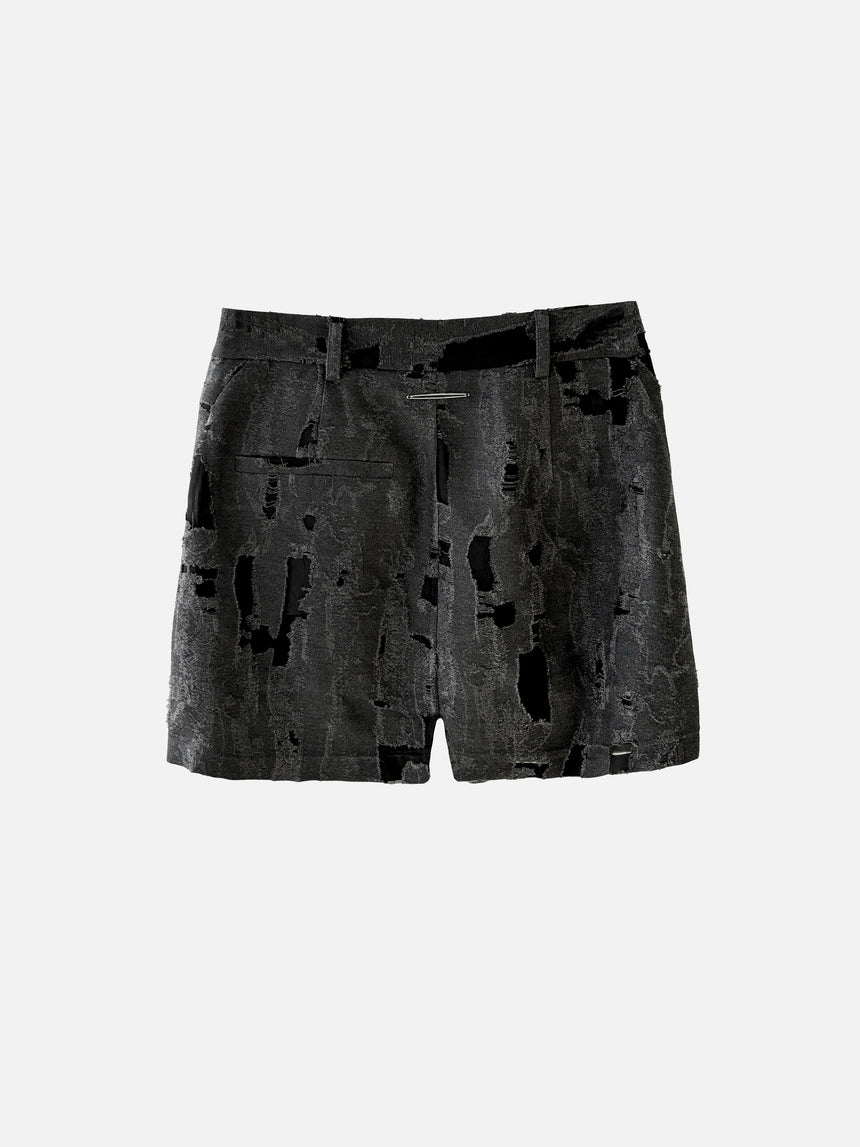 TORN MINI SHORTS - GREY (Pre-Order)