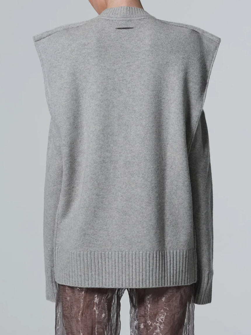 SQUARE SWEATER - STONE GREY