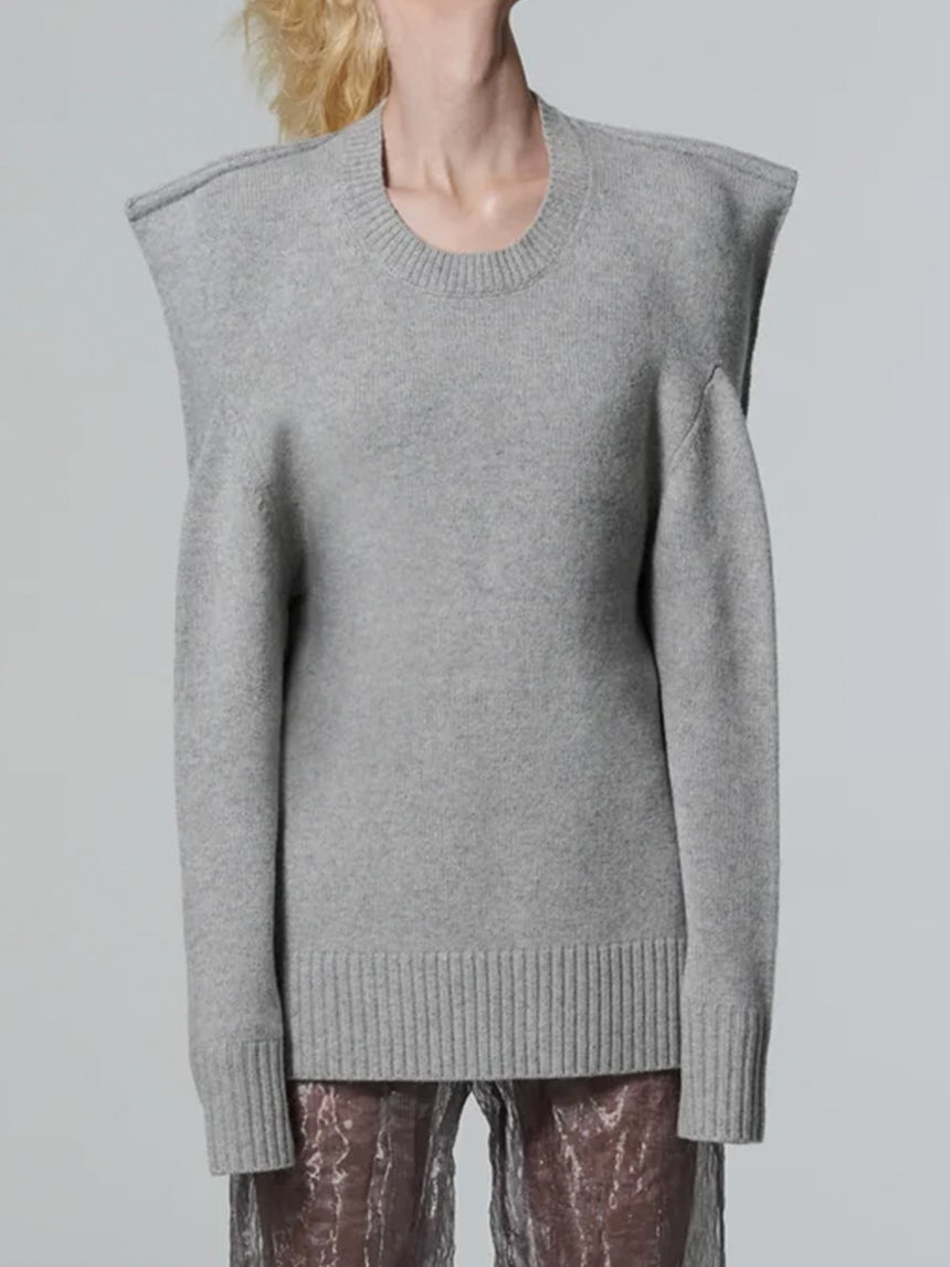 SQUARE SWEATER - STONE GREY