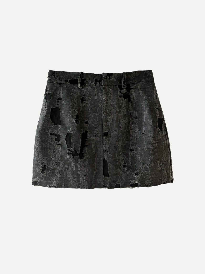 TORN MINI SKIRT - DARK GREY (Pre-Order)