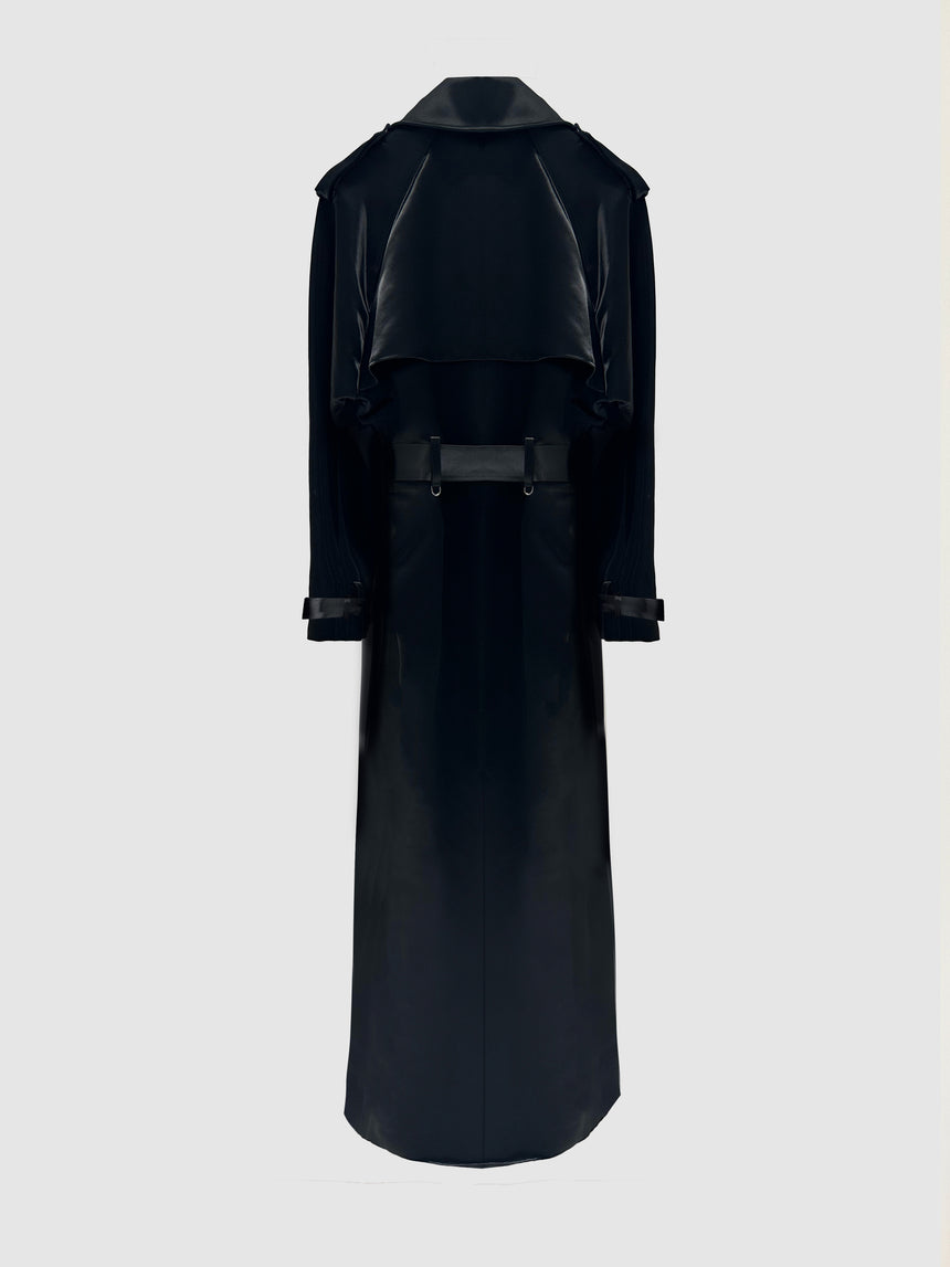 (FW25 Pre-order) CLAW LIQUID TAILORED TRENCH - BLACK LIQUID
