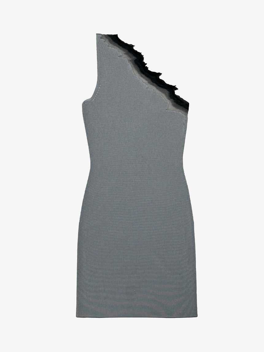 FLAME ONE SHOULDER MINI DRESS - GREY (Pre-Order)