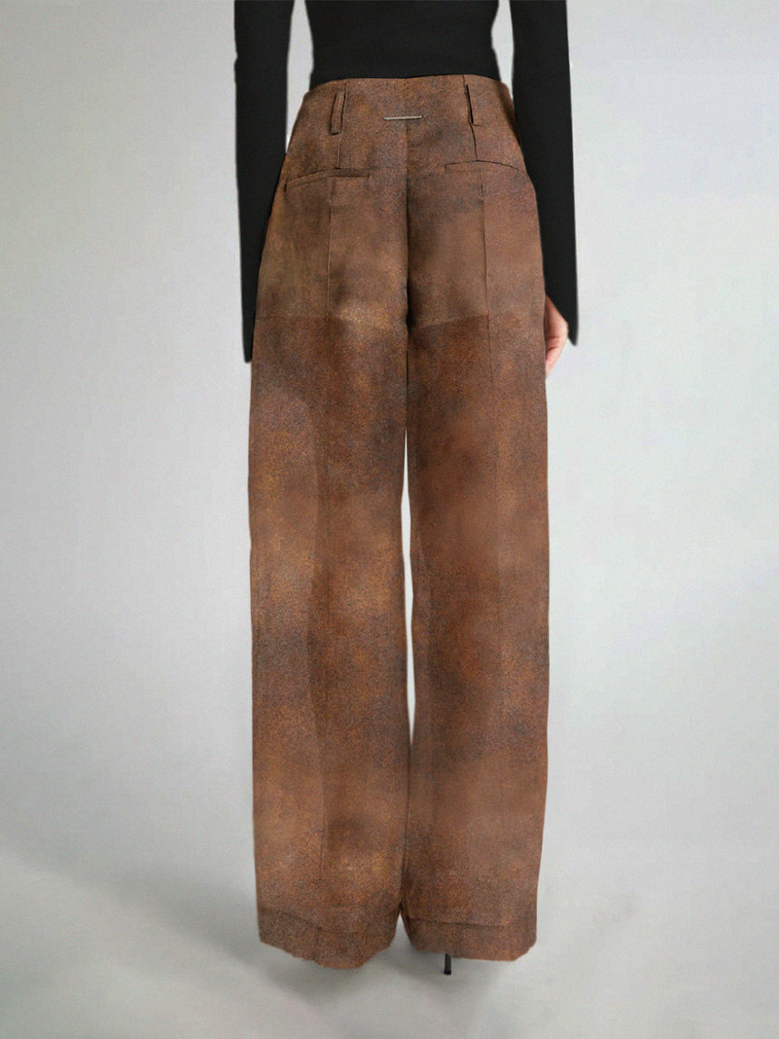 TAILORED SILK TROUSERS - RUST BROWN (Pre-Order)