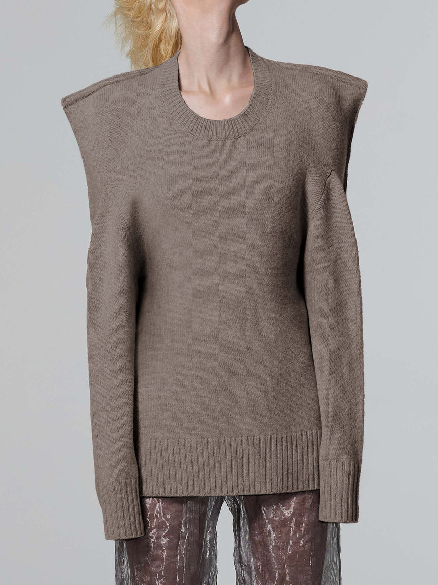 SQUARE SWEATER - BROWN GREY