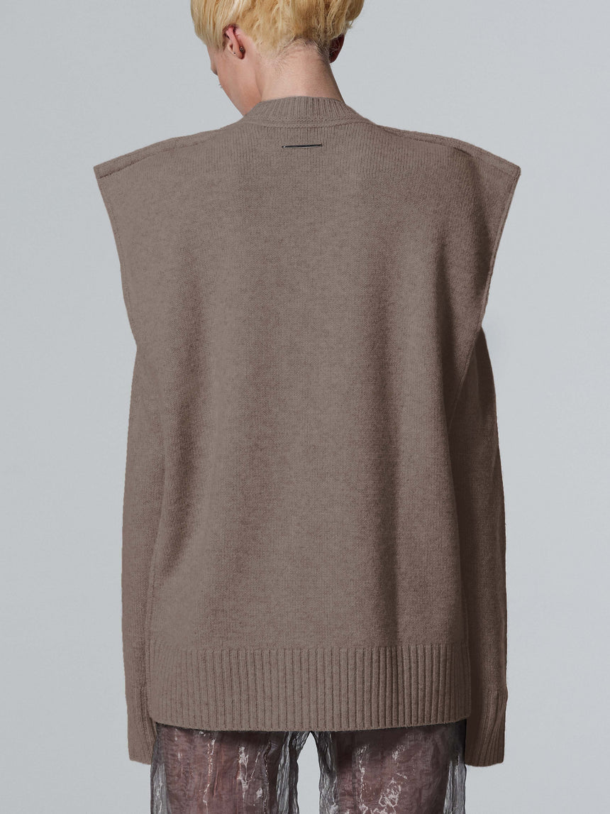 SQUARE SWEATER - BROWN GREY