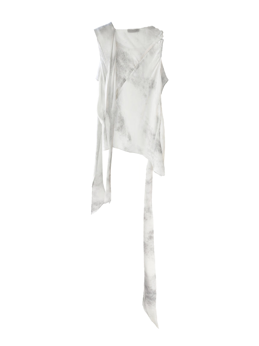 SILK BIAS SCARF TOP - ASH (Pre-Order)