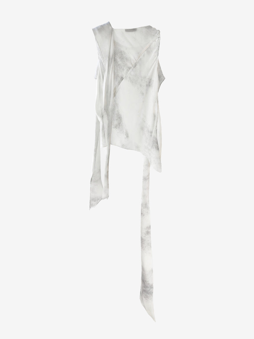 SILK BIAS SCARF TOP - ASH (Pre-order)