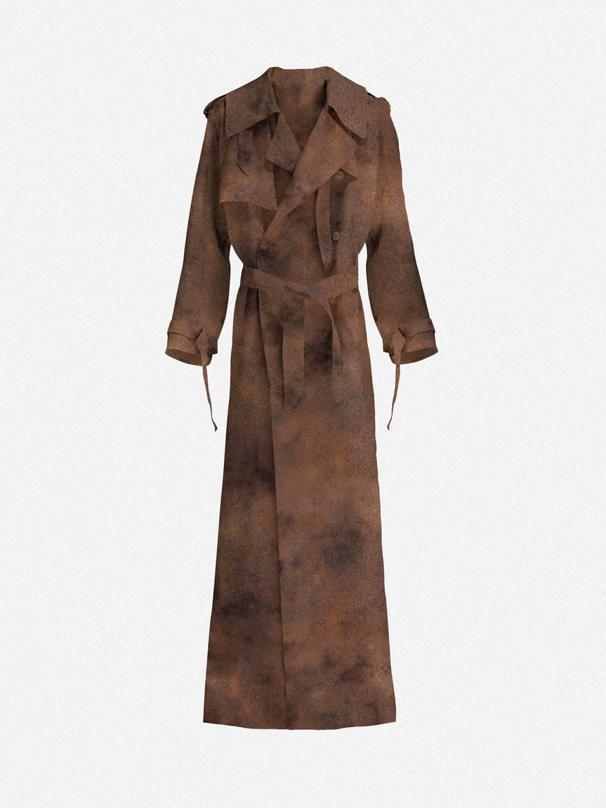 SILK ORGANZA RUST TRENCH - RUST BROWN