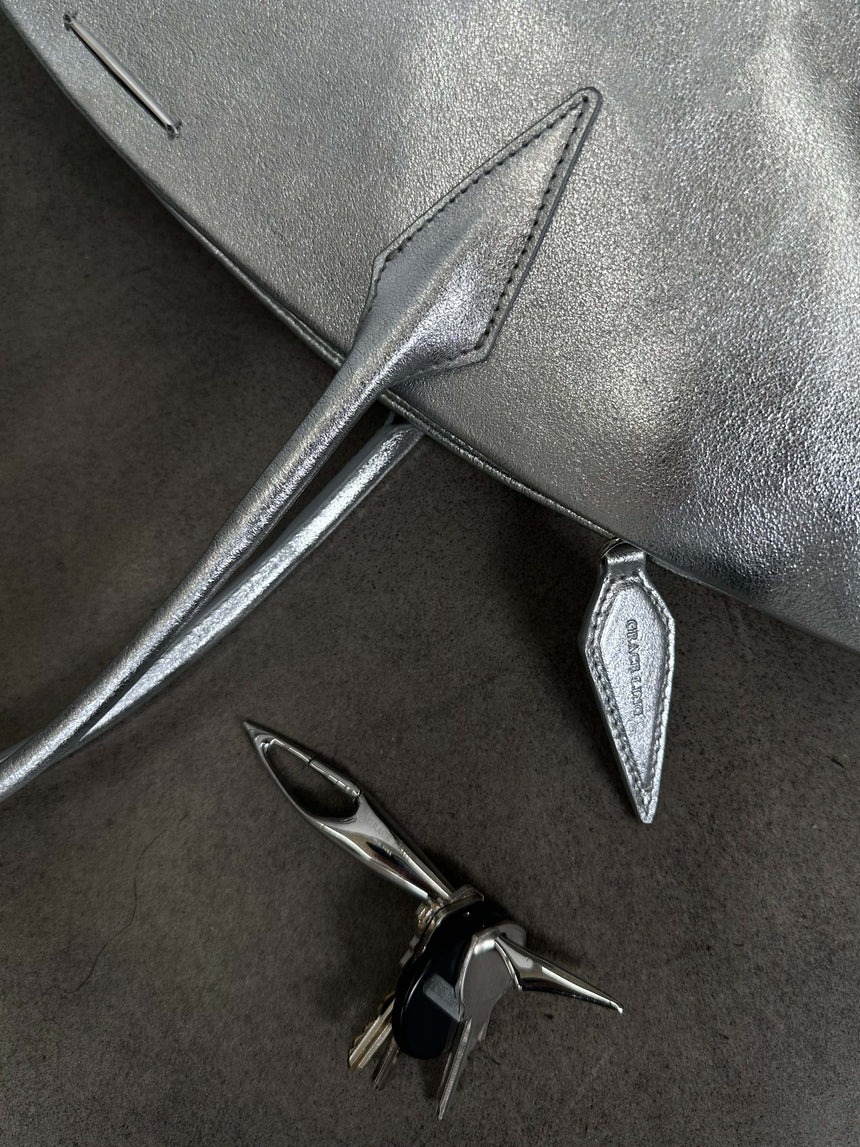 SPACESHIP LEATHER BAG - SILVER