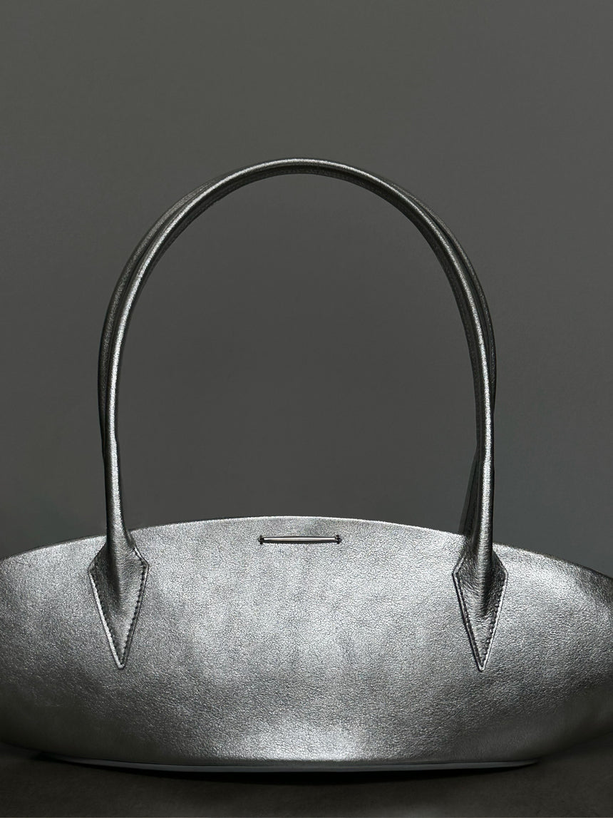 SPACESHIP LEATHER BAG - SILVER