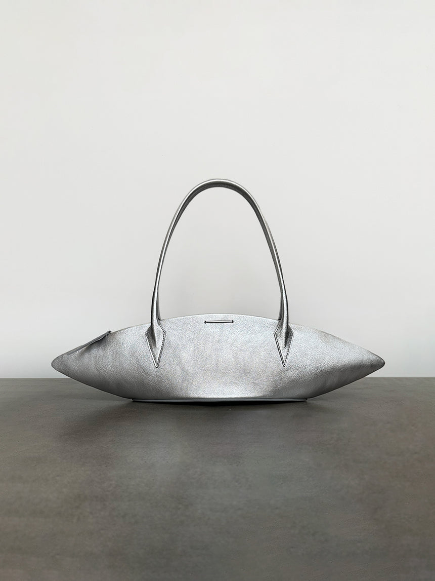 SPACESHIP LEATHER BAG - SILVER