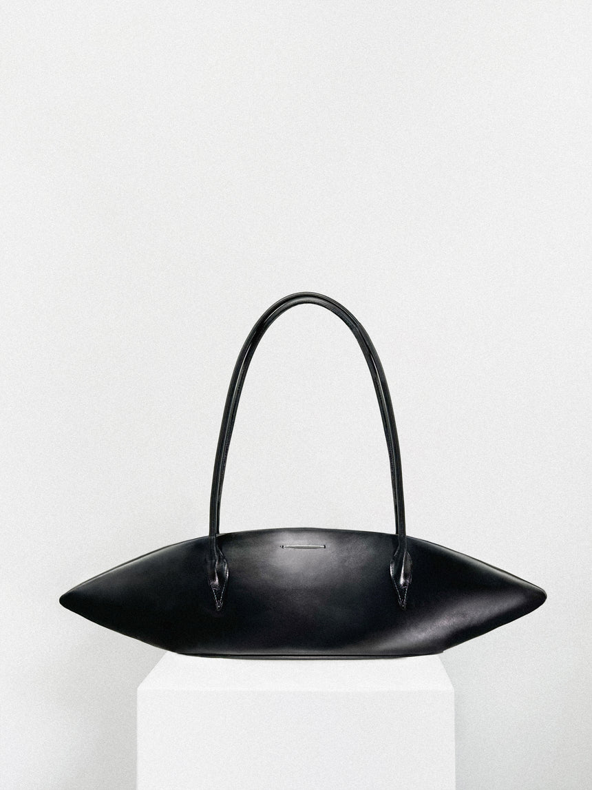 SPACESHIP LEATHER BAG - BLACK