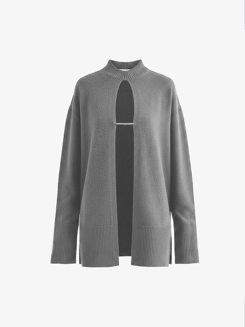 (SS26 PRE-ORDER) CASHMERE VERTEBRAE OVERSIZED SWEATER - GREY